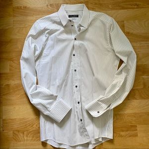 Dolce & Gabbana Men’s White Striped Dress Shirt